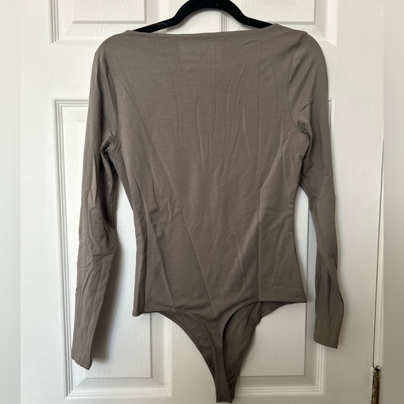 NWT Abercrombie Modal Boatneck Bodysuit - Taupe - Picture 4 of 4
